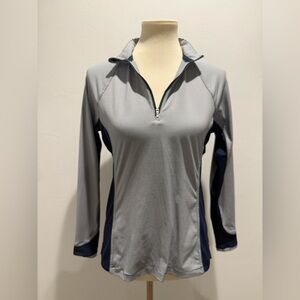 Peter Millar Striped Long Sleeve Pullover Navy/White/Green - UPF 50+ Sun Protect